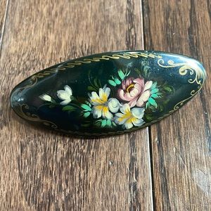Vintage Handmade painted hair clip